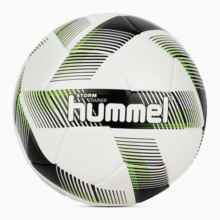 Hummel Storm Trainer FB futbolo kamuolys balta/juoda/žalia 5 dydis