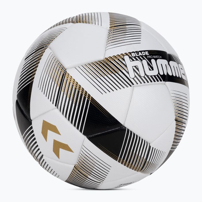 Hummel Blade Pro Match FB futbolo kamuolys baltas/juodas/auksinis 5 dydis 2