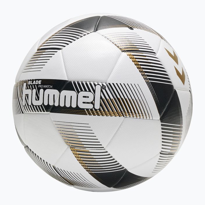 Hummel Blade Pro Match FB futbolo kamuolys baltas/juodas/auksinis 5 dydis 4