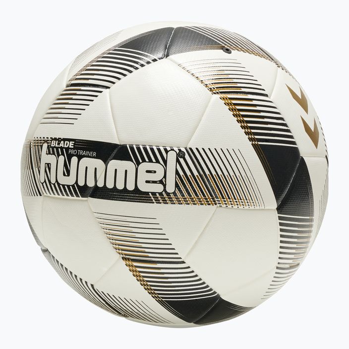 Hummel Blade Pro Trainer FB futbolo kamuolys baltas/juodas/auksinis 5 dydis 4