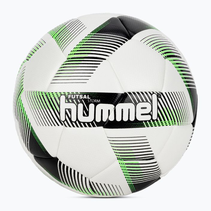 Hummel Storm FB futbolo kamuolys baltas/juodas/žalias, 4 dydis