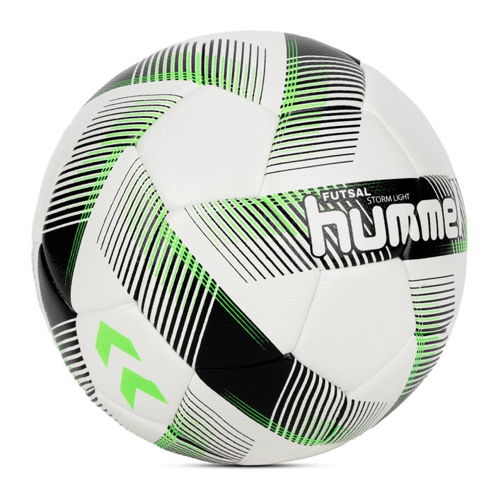 Hummel Storm Light FB futbolo kamuolys baltas/juodas/žalias 3 dydis 2