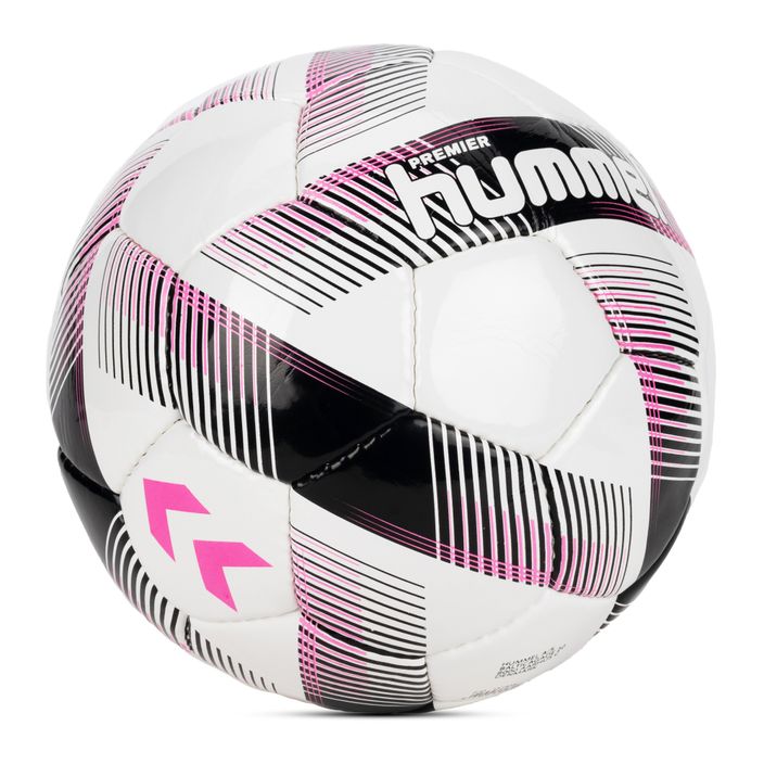 "Hummel Premier FB" futbolo kamuolys baltas/juodas/rožinis, 4 dydis 2