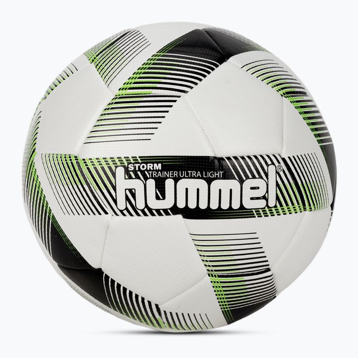 Hummel Storm Trainer Ultra Lights FB futbolo kamuolys baltas/juodas/žalias dydis 4