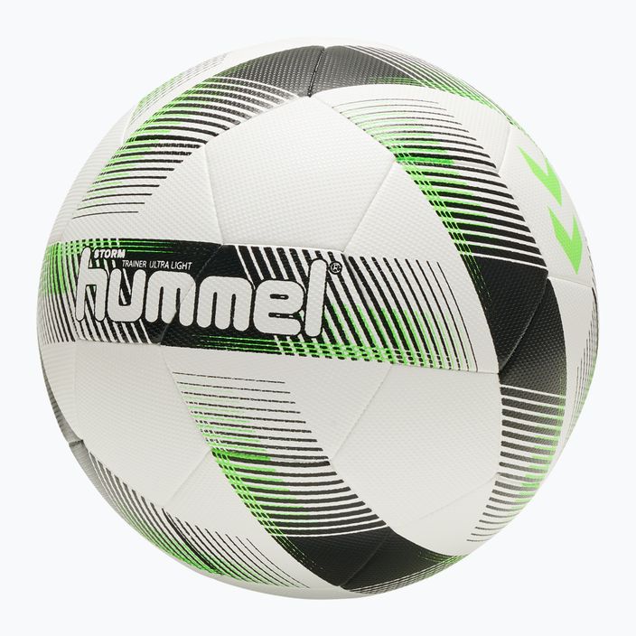 Hummel Storm Trainer Ultra Lights FB futbolo kamuolys baltas/juodas/žalias dydis 4 4