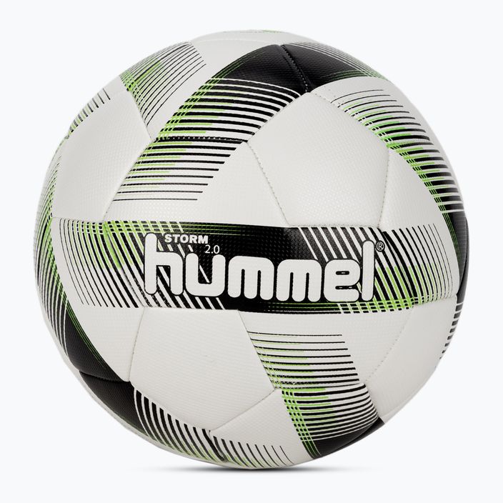 Hummel Storm 2.0 FB futbolo kamuolys baltas/juodas/žalias 4 dydis
