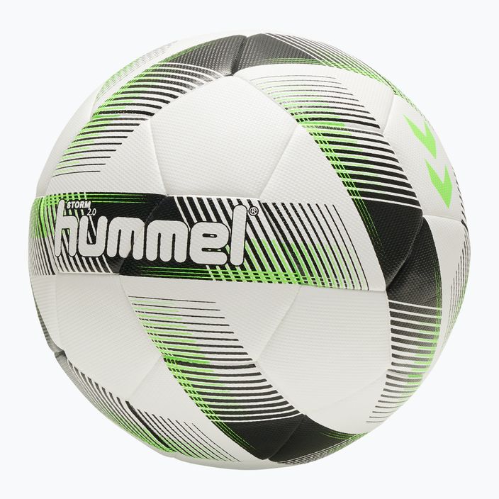 Hummel Storm 2.0 FB futbolo kamuolys baltas/juodas/žalias 4 dydis 4