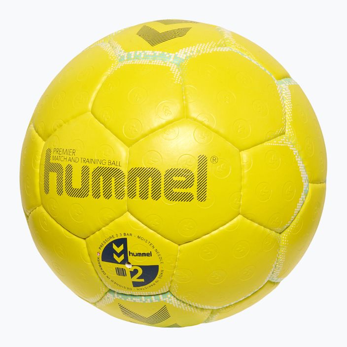 Hummel Premier HB rankinio kamuolys geltonas/baltas/mėlynas dydis 1