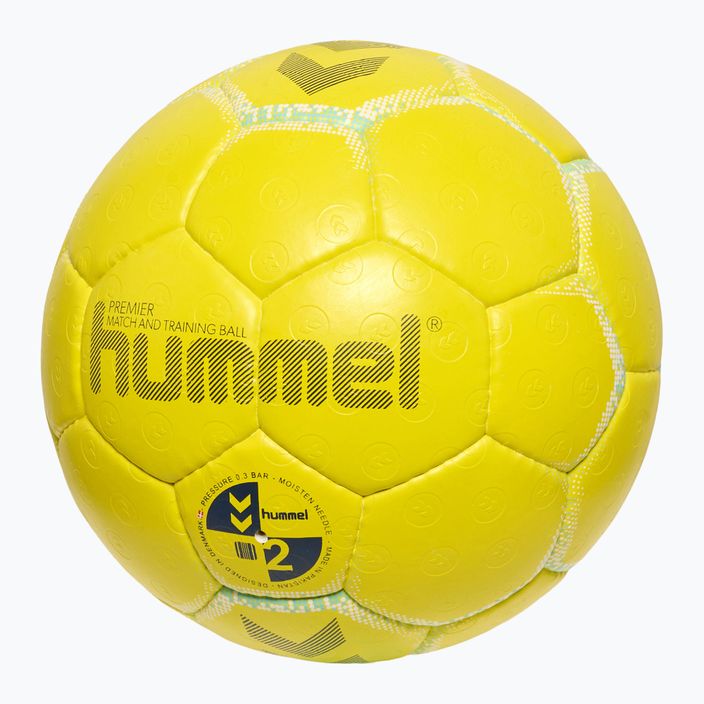 Hummel Premier HB rankinio kamuolys geltonas/baltas/mėlynas dydis 2