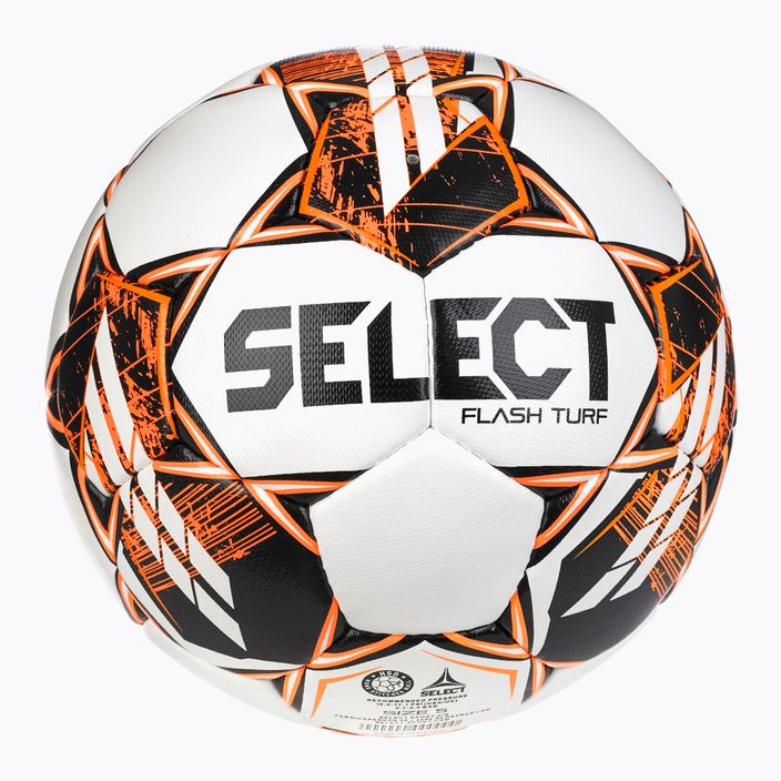 SELECT Flash Turf futbolo kamuolys v23 baltas/oranžinis 110047 dydis 4 2