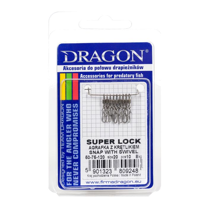 DRAGON Super Lock 10 vnt. sidabrinių besisukančių smeigtukų PDF-50-75-120 2