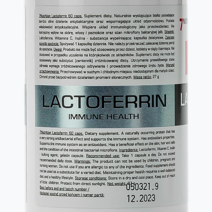 Laktoferinas 7Nutrition 90% 100 mg 60 kapsulių 2