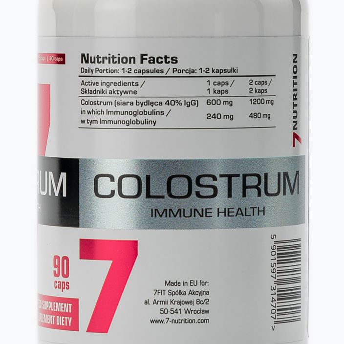 Priedas 7Nutrition Colostrum 600 mg 90 kapsulių 2