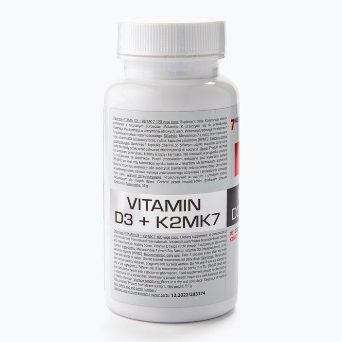 Vitaminas D3+K2 MK7 7Nutrition D3+K2 MK7 120 kapsulių 2