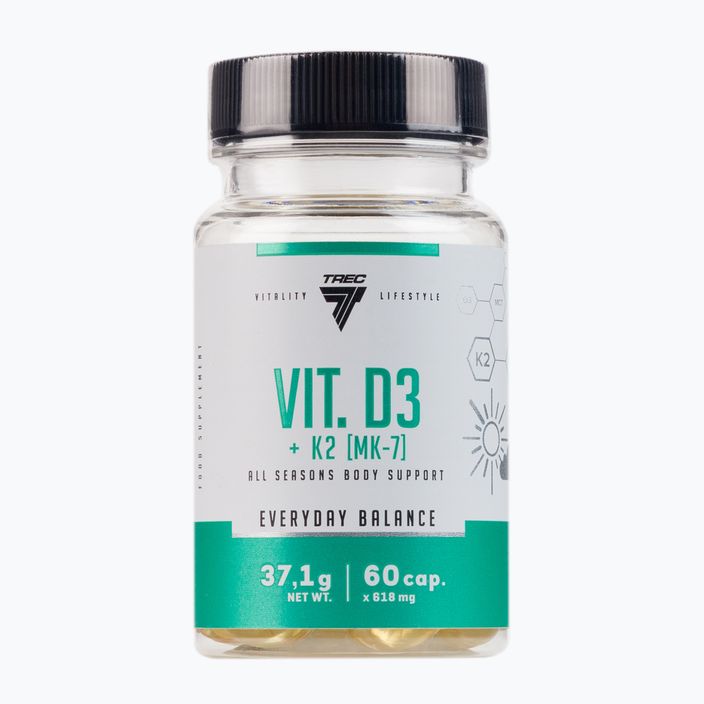 Vitaminas D3 K2 (MK-7) Trec vitaminų kompleksas 60 kapsulių TRE/539