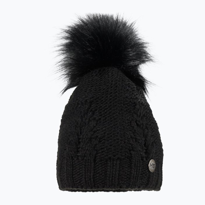 Moteriška žieminė kepurė su kaminu Horsenjoy Mirella juoda 2120502 2