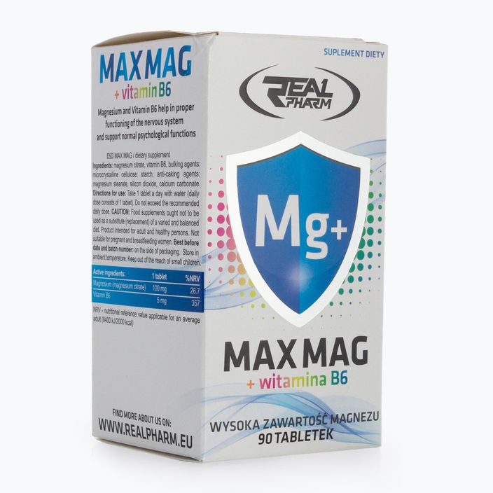 MAX MAG Real Pharm magnis+B6 90 tablečių 707055