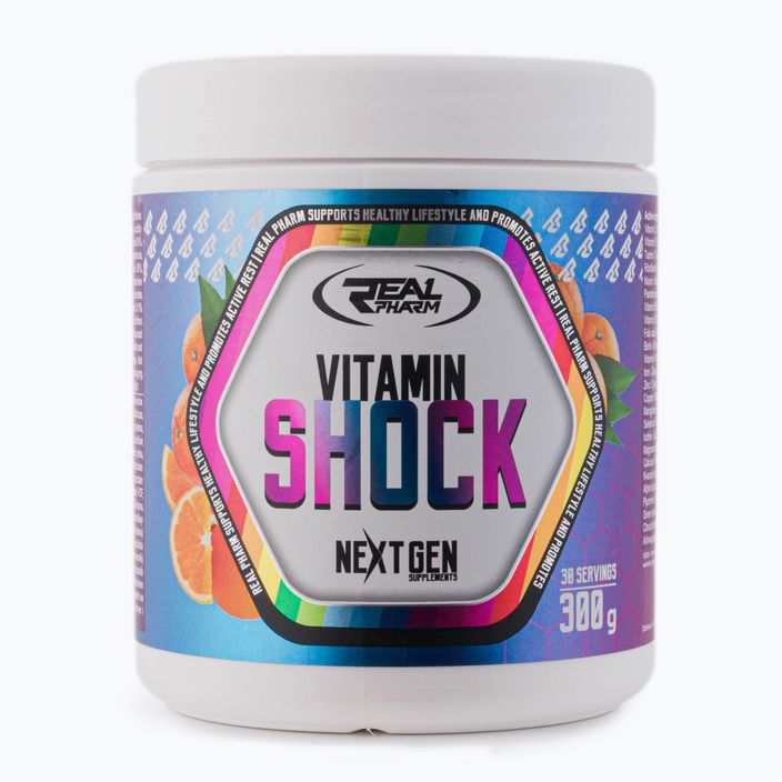 Vitaminas Shock Real Pharm vitaminų kompleksas 300g oranžinis 711960