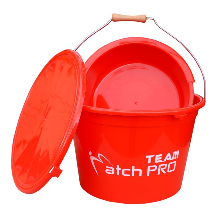MatchPro žvejybinis kibiras su dubeniu ir dangčiu raudonas 910943 2