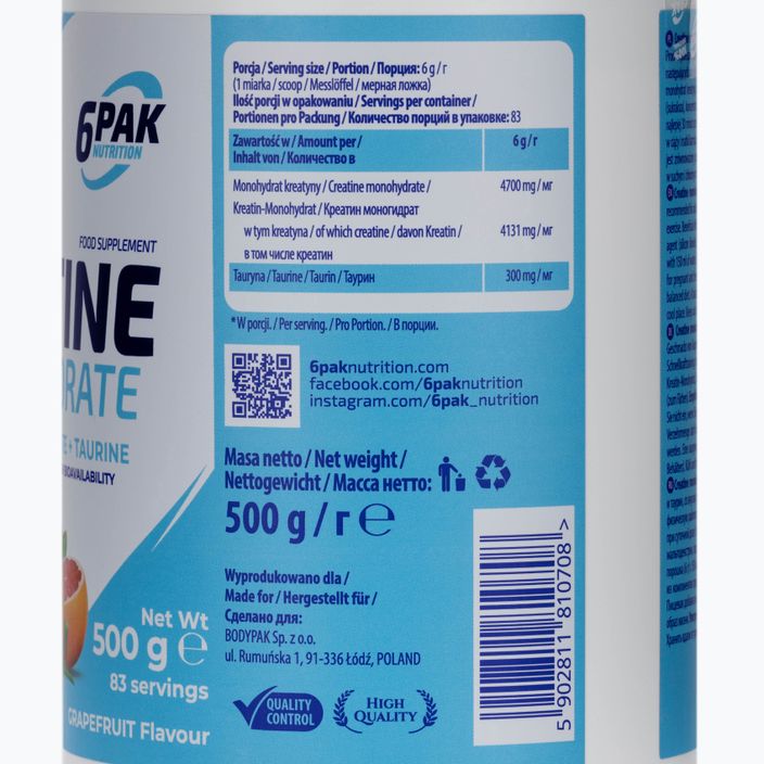 6PAK Kreatino monohidratas 500 g Greipfrutų 3