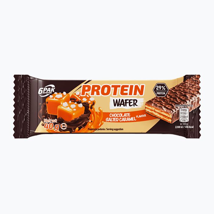 Baltymų batonėlis 6PAK Protein Wafer 40 g Šokoladinis sūdytas karamelė