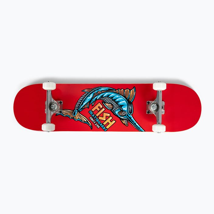 Fish Skateboards James Pradedančiųjų klasikinė riedlentė 8.0 raudona