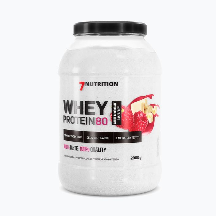 Išrūgų baltymai 7Nutrition Protein 80 2 kg White Choco Raspberry