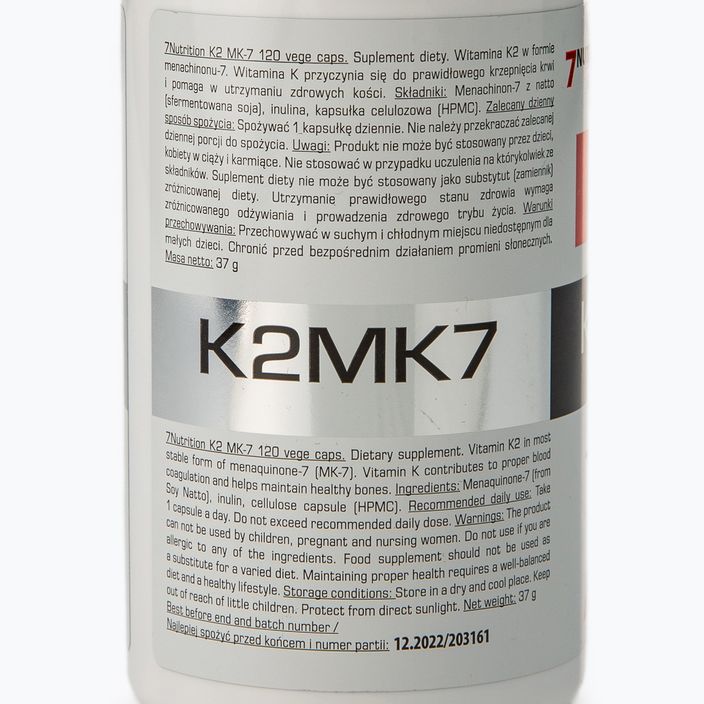 Vitaminas K2 MK7 7Nutrition K2 MK7 100 mcg 120 kapsulių 2