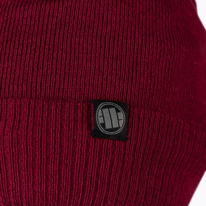 Pitbull West Coast vyriška žieminė kepurė su mažu logotipu bordo spalvos 3