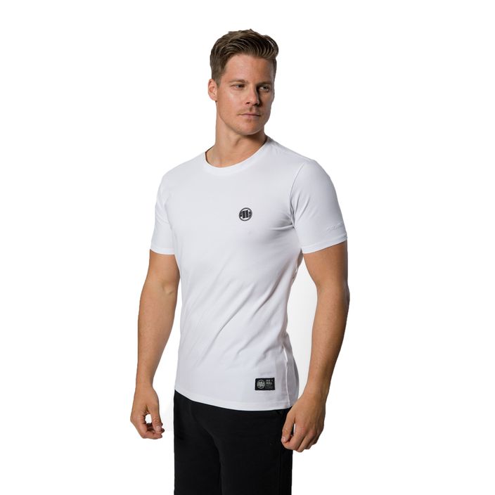Pitbull West Coast vyriški marškinėliai Slim Fit Lycra Small Logo T-shirt white