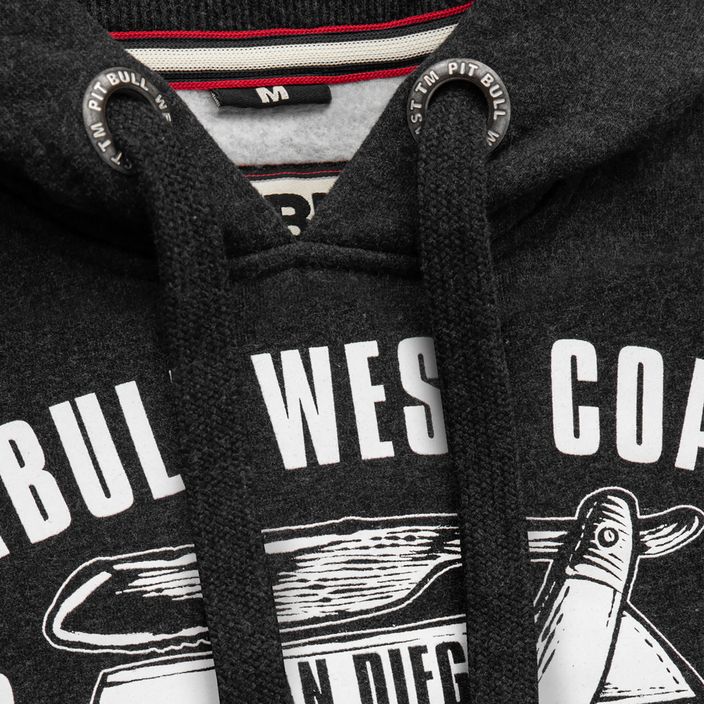 Pitbull West Coast Oldschool Razor vyriškas džemperis su gobtuvu charcoal melange 4