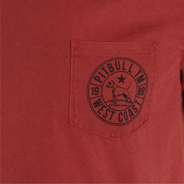 Vyriški marškinėliai Pitbull West Coast Circle Dog bordo spalvos 3