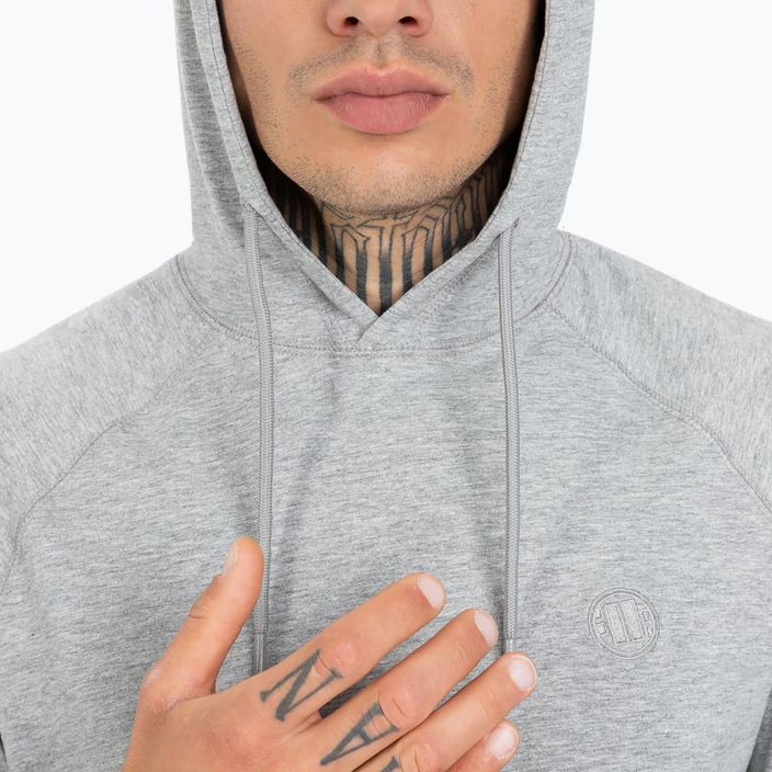 Vyriškas Pitbull West Coast džemperis su gobtuvu ir mažu logotipu Spandex 210 pilkas džemperis 5