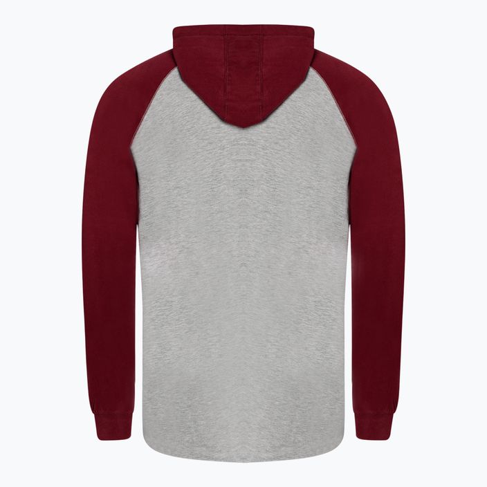 Vyriški Pitbull West Coast džemperiai su gobtuvu ir mažu logotipu pilkos/burundy spalvos 8