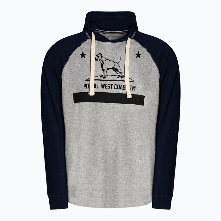 Vyriški Pitbull West Coast džemperiai su gobtuvu California 210, pilkos ir tamsiai margos spalvos 5