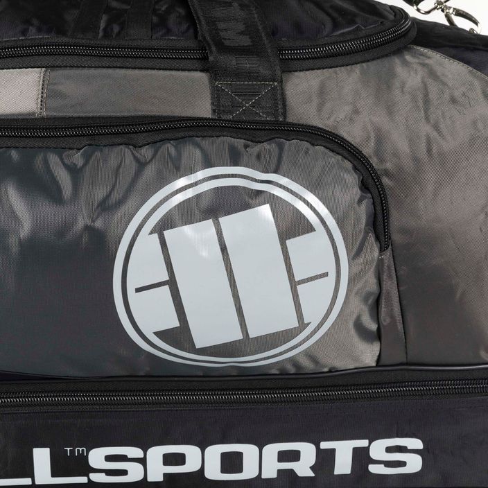 Pitbull West Coast Big Sports Logo 100 l treniruočių krepšys juodas/pilkas 3