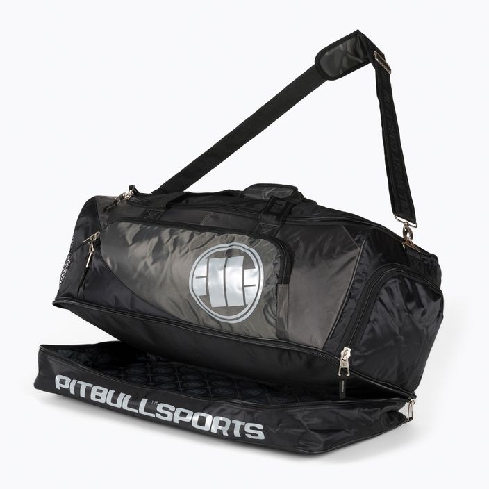 Pitbull West Coast Big Sports Logo 100 l treniruočių krepšys juodas/pilkas 5