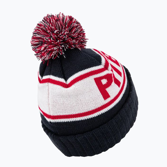 Pitbull West Coast Beanie Fleming II žieminė kepurė tamsiai tamsiai mėlyna/raudona 2