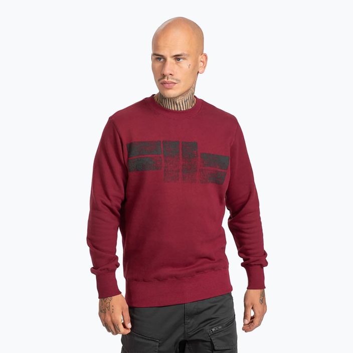 Vyriški Pitbull West Coast Crewneck Classic Logo džemperiai bordo spalvos