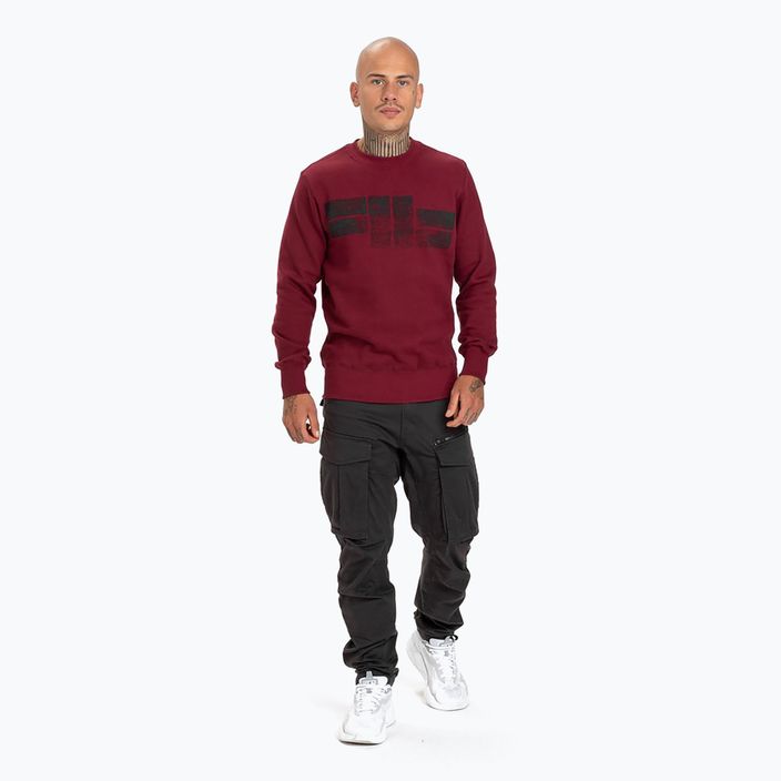 Vyriški Pitbull West Coast Crewneck Classic Logo džemperiai bordo spalvos 2