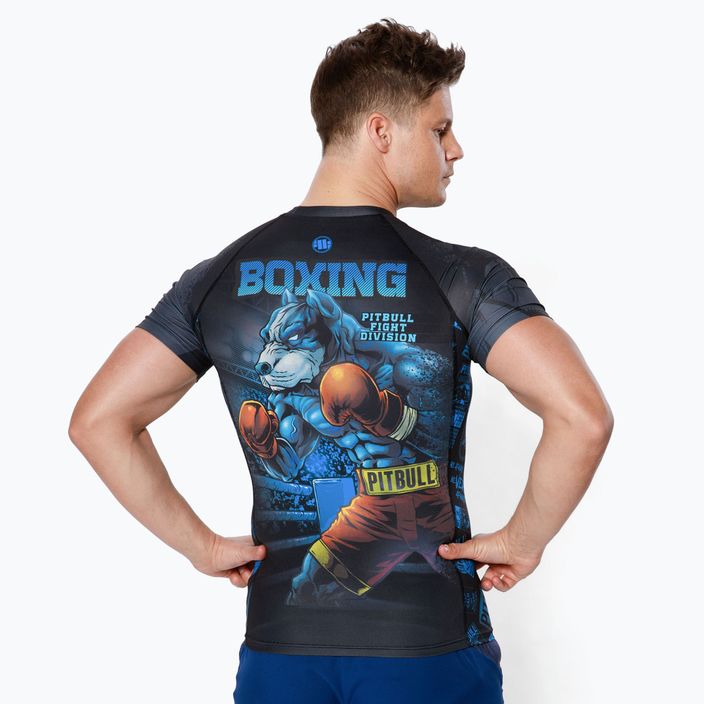 Pitbull West Coast vyriška blakstienų marškinėliai Masters Of Boxing rashguard black 3