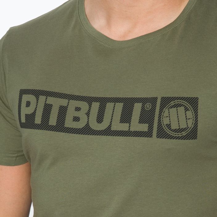 Pitbull West Coast vyriški Hilltop 140 GSM alyvuogių spalvos marškinėliai 4