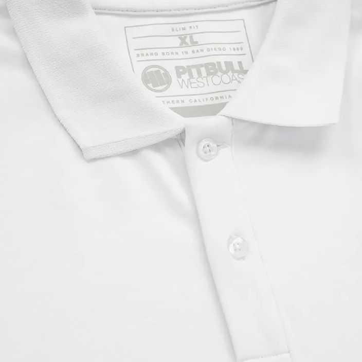 Vyriški Pitbull West Coast Polo marškinėliai su logotipu 210 GSM balti 3