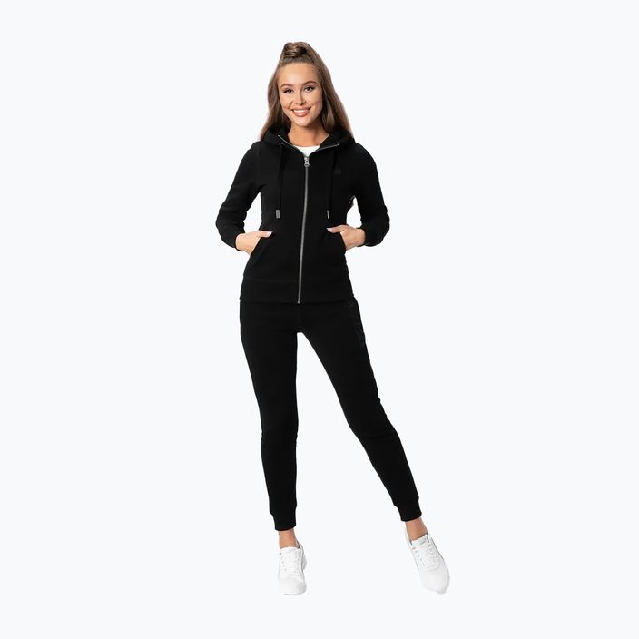 Moteriški Pitbull West Coast Zip Hilltop džemperis su gobtuvu juodos spalvos 3