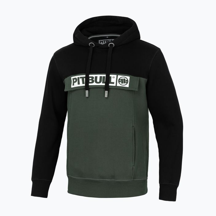 Vyriškas Pitbull West Coast Hilltop 2 džemperis su gobtuvu black/olive
