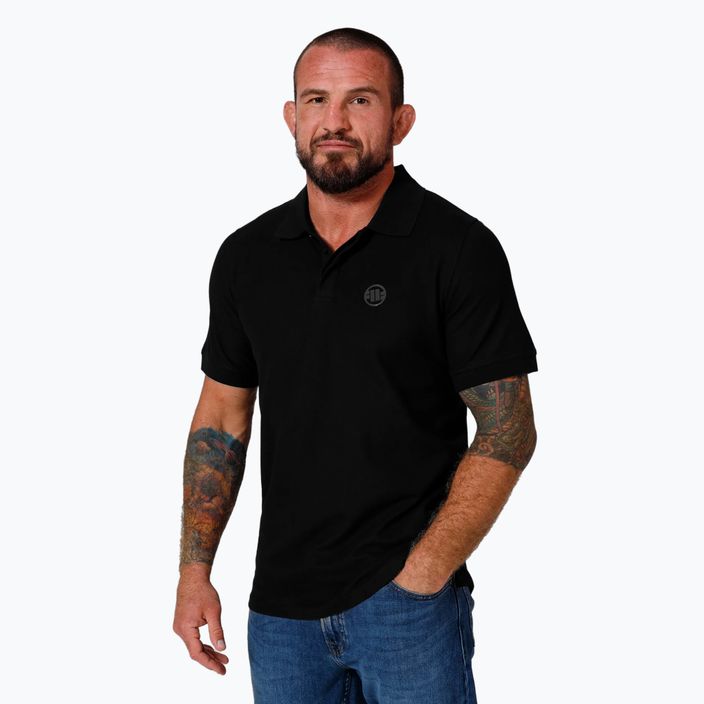 Pitbull West Coast vyriški Rockey polo marškinėliai juodi