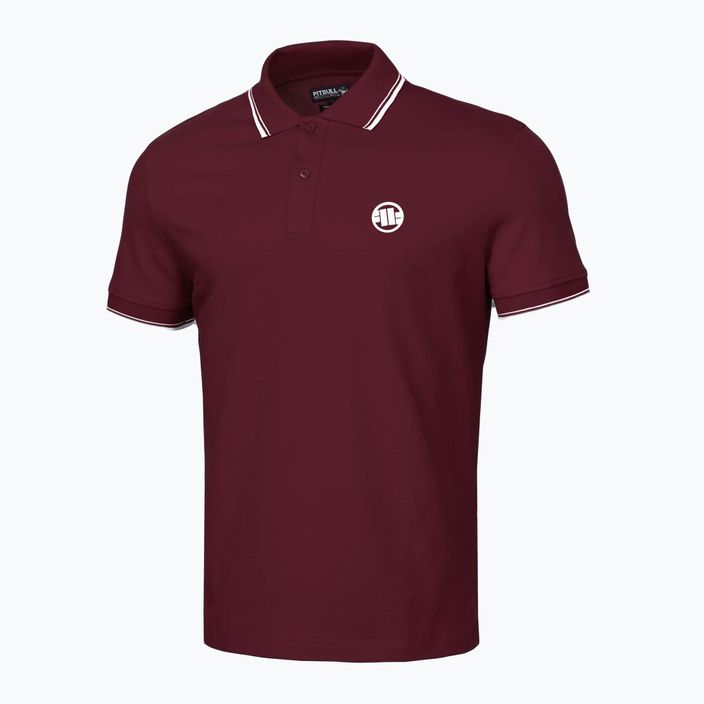 Vyriški polo marškinėliai Pitbull West Coast Polo Pique Stripes Regular burgundy 4