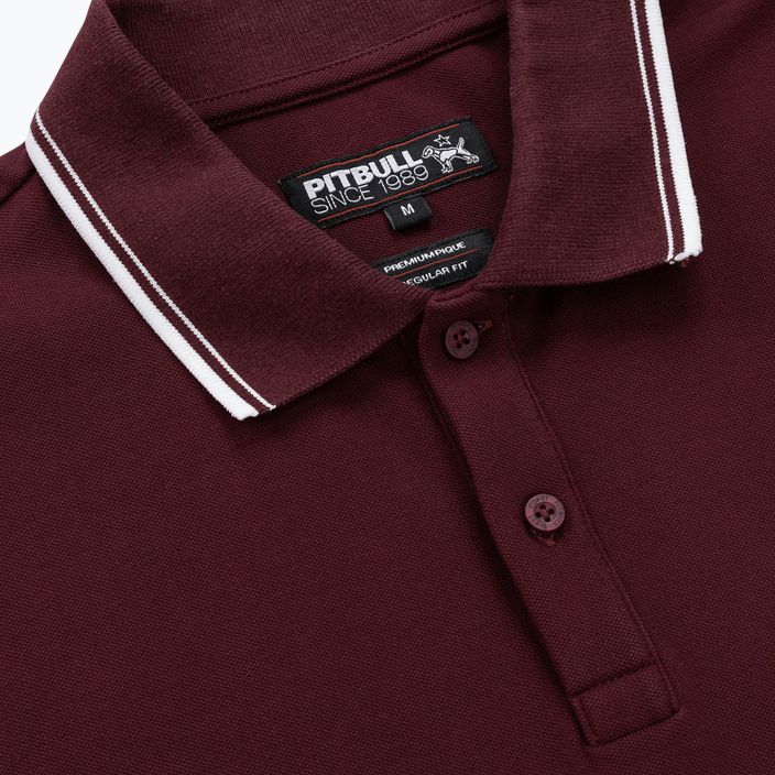 Vyriški polo marškinėliai Pitbull West Coast Polo Pique Stripes Regular burgundy 6