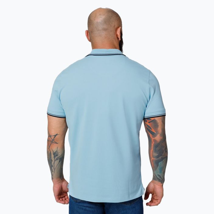 Vyriški polo marškinėliai Pitbull West Coast Polo Pique Stripes Regular light blue 3