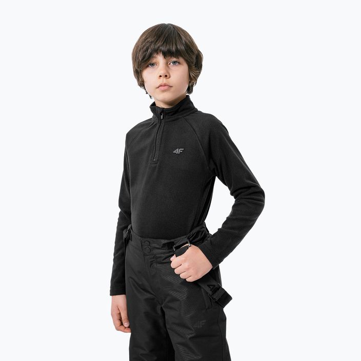 Vaikiškas slidinėjimo džemperis 4F JBIMP001 tamsiai juodas